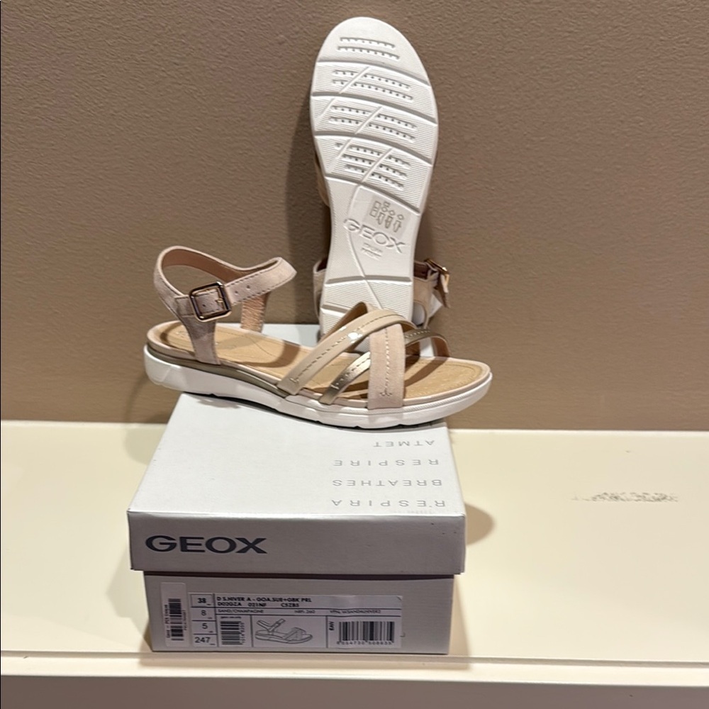 Geox Women's Beige Strappy Sandals